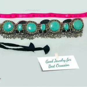 Accessories | Afghan Kuchi Green Stones Belt With Silver  display picture 3